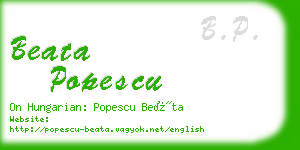 beata popescu business card